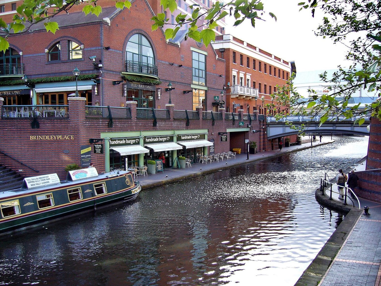 The canal at Brindleyplace, Birmingham