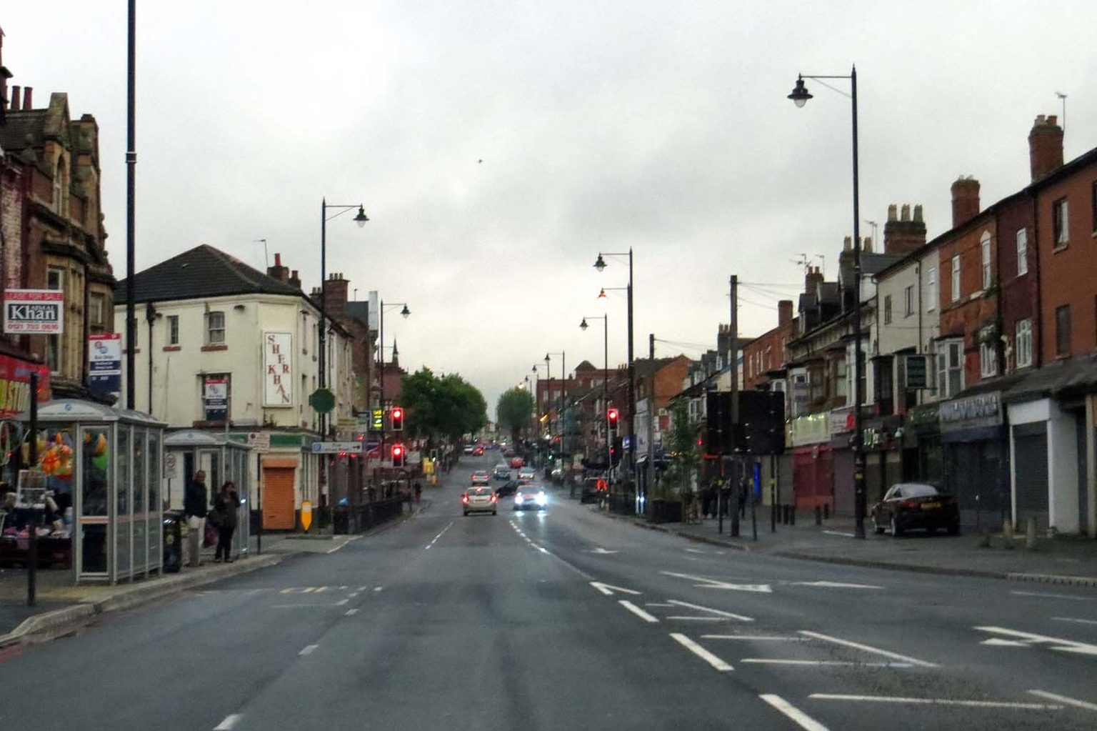Shops along Stratford Road in Sparkbrook, Birmingham